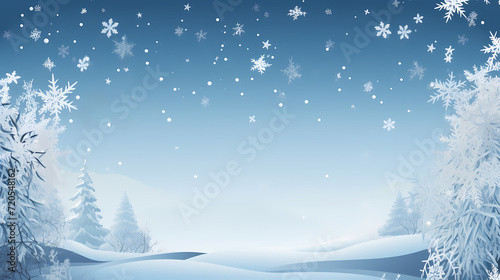 Snowflake background, snowflake border, winter holiday background, soft colors and dreamy atmosphere © bao