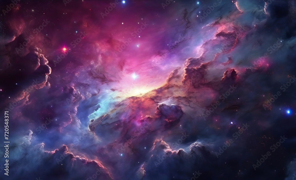 Fototapeta premium Beautiful colorful galaxy clouds nebula