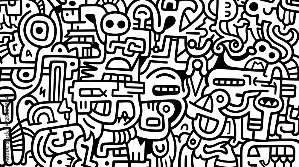 Cute graffiti art abstract background poster web page PPT, art background