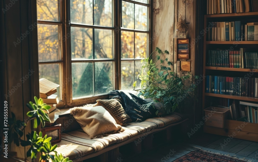Cozy reading nook with natural light Cozy reading nook with natural light