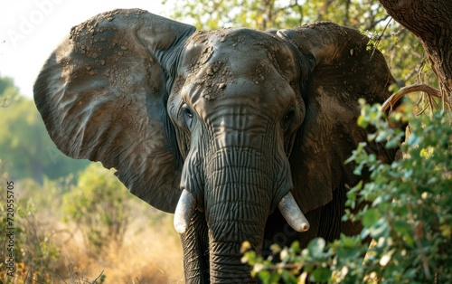 Close up shot of an elephants massive ears fanning the air
