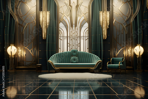 Room with glamorous mirrored walls