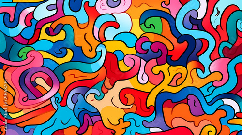 Funny doodle seamless pattern, artistic background