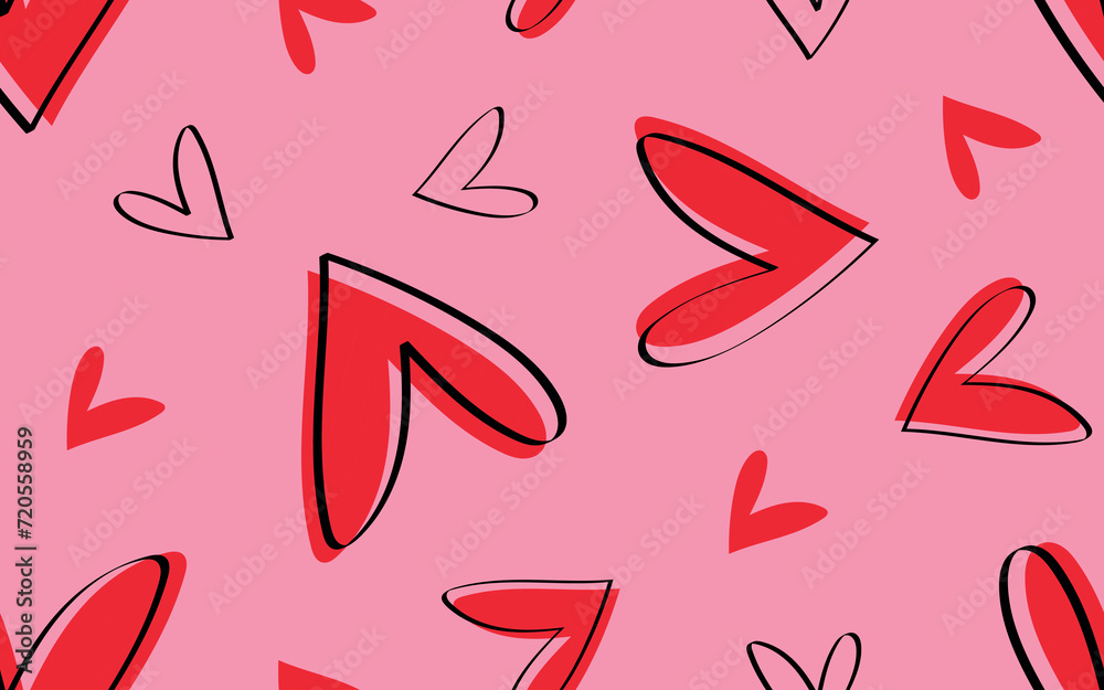 seamless pattern. hearts. a pattern for packaging, textiles, and wrappers. beautiful style . love. A romantic. a red heart. doodle. with a colored background. background. seamless pattern. hearts. a pattern for packaging, textiles, and wrappers. beautiful style . love. A romantic. a red heart. doodle. with a colored background. background.
