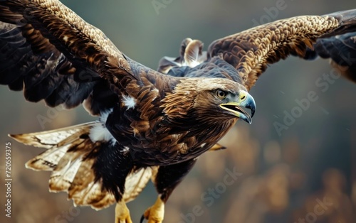 Shot of an eagle in a dive executing a precise and calculated attack