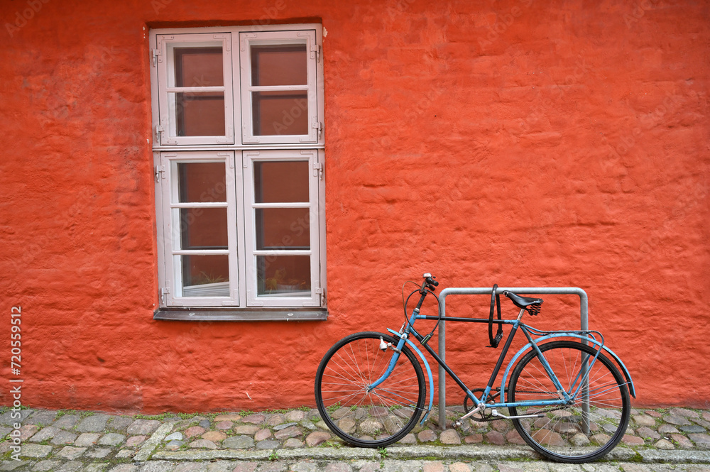 Bicycle parked at street