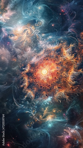 Ethereal depiction of a cosmic tapestry that holds the collective knowledge of the universe.