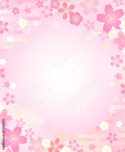 桜のイラストが美しい春の背景デザイン