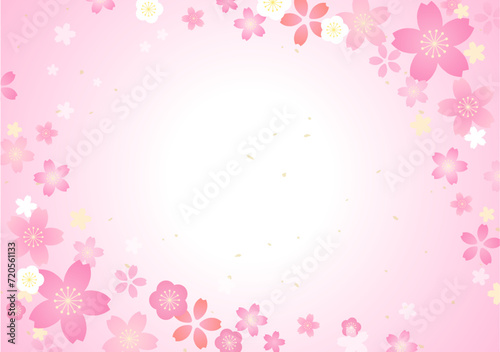 桜のイラストが美しい春の背景デザイン
