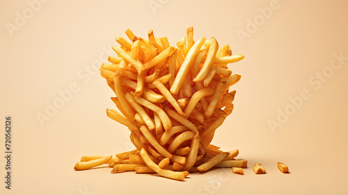 Minimalist Love Fries Tasty Elegance Background Ai Generative