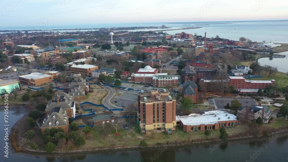 Aerial View of Hampton University Historically Black University in Virginia Aerial View of Hampton University Historically Black University in Virginia