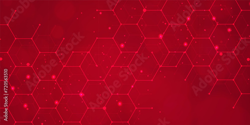 Digital technology futuristic internet network connection red background, abstract cloud cyber information communication, Ai big data science, innovation future tech, line dot illustration vector 3d