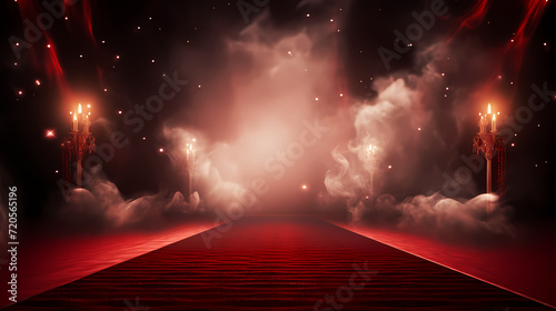 Red carpet staircase background, VIP entrance, night awards ceremony
