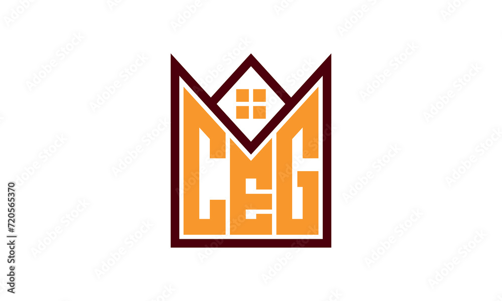 CEG initial letter real estate builders logo design vector. construction ,housing, home marker, property, building, apartment, flat, compartment, business, corporate, house rent, rental, commercial - obrazy, fototapety, plakaty 