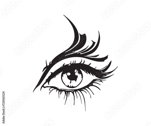 human eye, third eye, element of black magic, alchemy, occultism, vintage engraving style. All seeing eye, eye of providence 