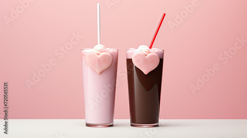 Minimalist Love Milkshake Sweet Elegance Background Ai Generative