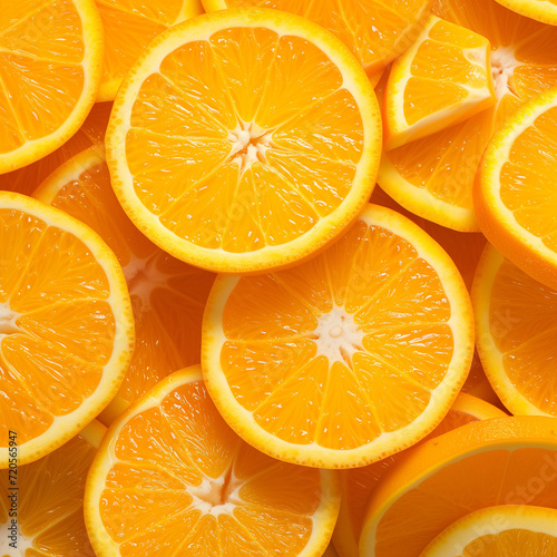 Neatly Arranged Sweet Orange Slices with Vibrant Citrus Colors for Refreshing Visuals