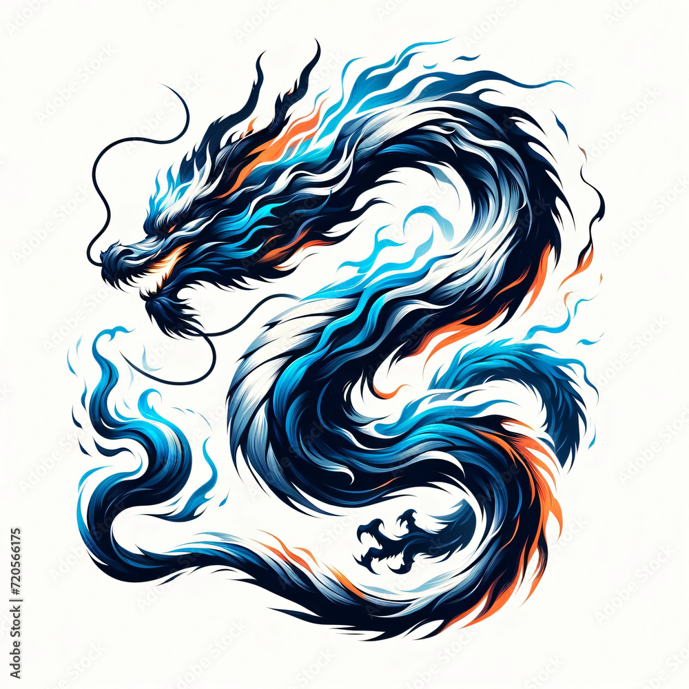 Dragon logo tattoo water element