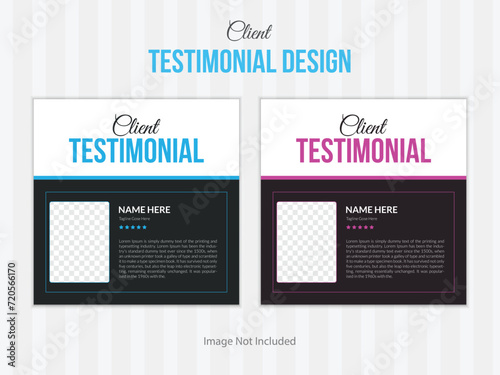 Customer feedback Client testimonial design template Customer feedback review or testimonials social media post template vector.