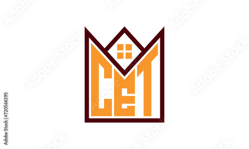CET initial letter real estate builders logo design vector. construction ,housing, home marker, property, building, apartment, flat, compartment, business, corporate, house rent, rental, commercial