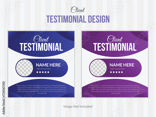 Customer feedback Client testimonial design template Customer feedback review or testimonials social media post template vector.