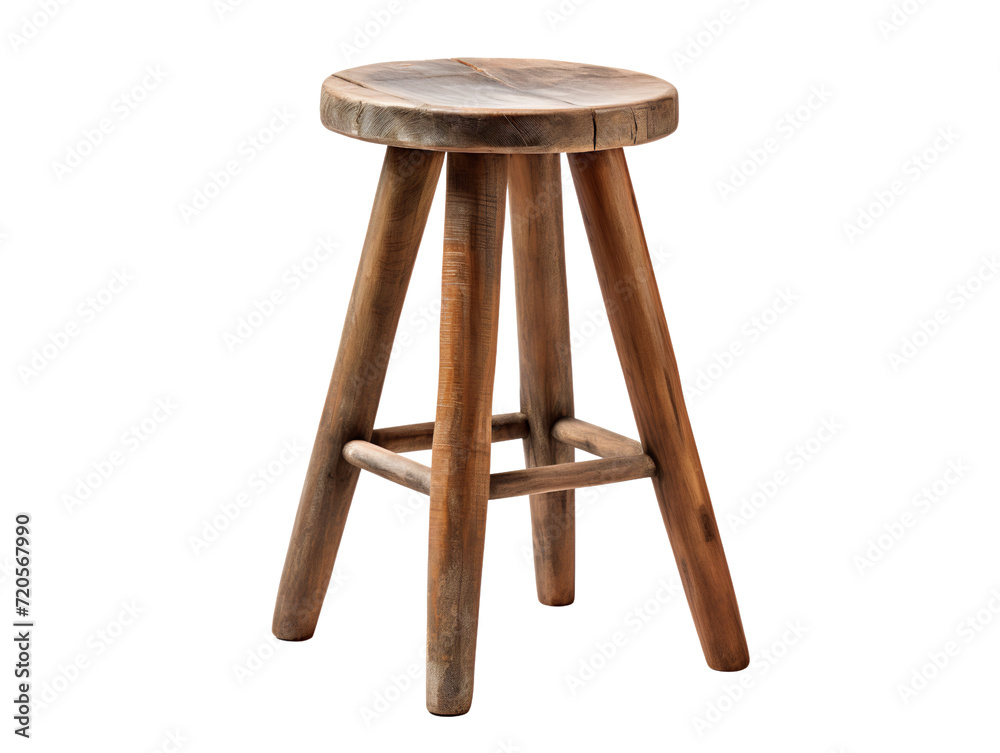 Reclaimed Wood Bar Stool, isolated on a transparent or white background Reclaimed Wood Bar Stool, isolated on a transparent or white background