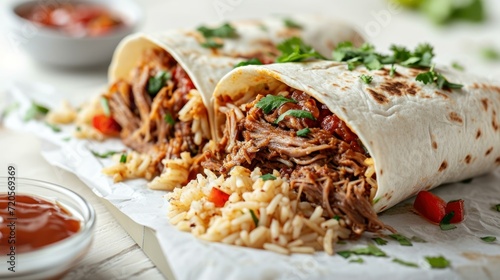 BBQ Pulled Pork Burrito against a barbecue festival backdrop