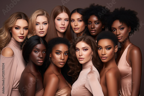 Diverse Group of Women Showcasing Beauty and Elegance