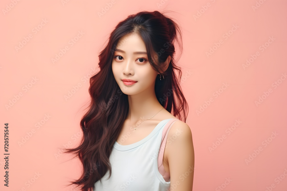 asian girl with nice hairstyle wearing trendy clothes asian girl with nice hairstyle wearing trendy clothes