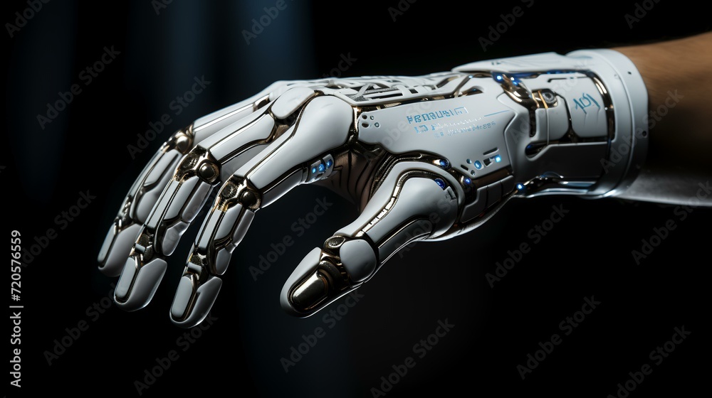 Robot Hand Side View Background Presenting Technology Robot Hand Side View Background Presenting Technology