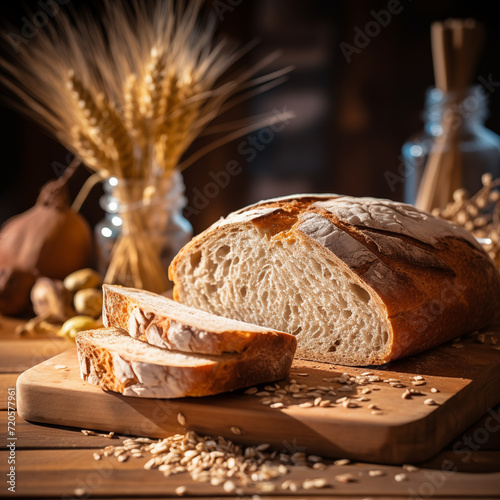 Frisch gebackenes Brot, Generative AI photo