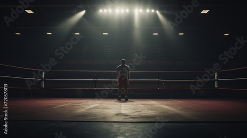 Lonely Boxer In The Boxing Ring photo