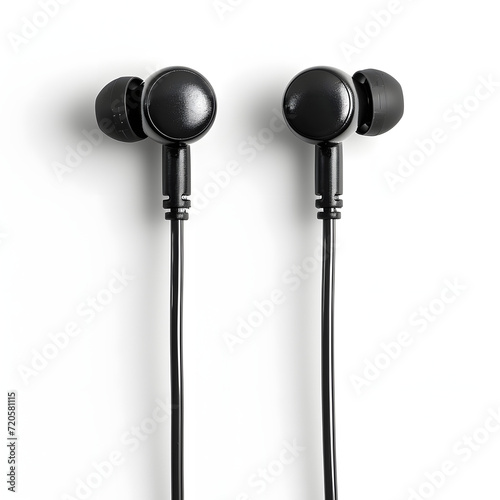 Earphones isolated on white background, photo, png
