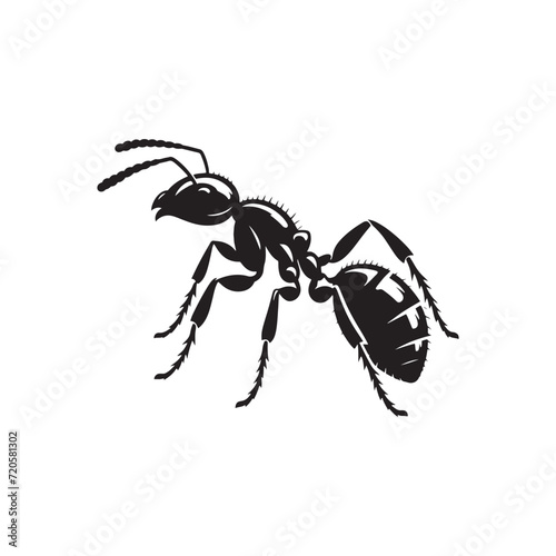 Underground Explorers: Silhouetted Ants Embarking on Their Subterranean Journeys - Ant Vector - Insect Silhouette - Ant Illustration
