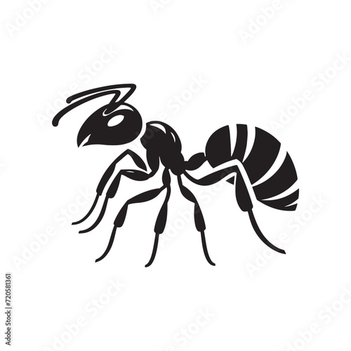Formic Forest: Ant Silhouette Array Creating an Intriguing Image of an Ant's Domain - Ant Illustration - Insect Silhouette - Ant Vector
