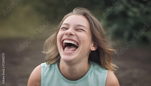 portrait of a laughing woman