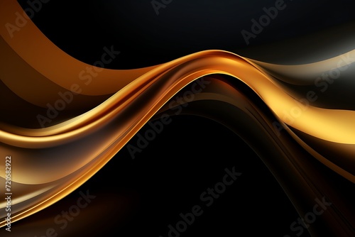 Black and gold wavy background