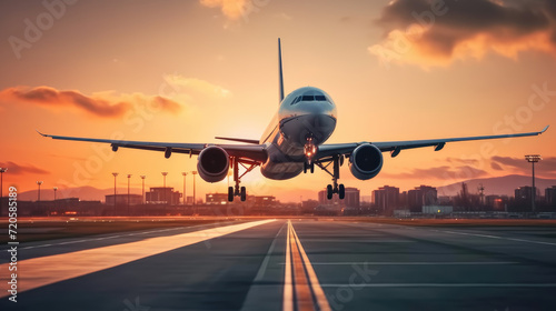 A plane taking off from an airport