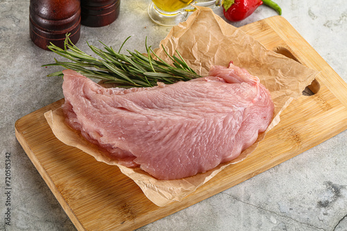 Raw turkey breat fillet for cooking