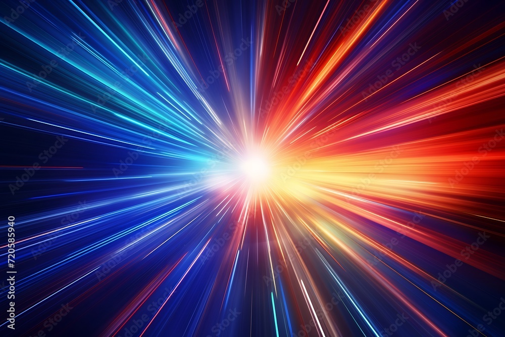 Abstract background with rays of light and beams in red and blue Abstract background with rays of light and beams in red and blue