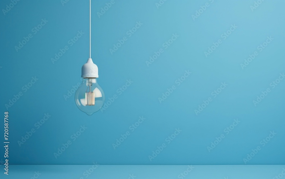 Ambient light bulb against a blue background Ambient light bulb against a blue background
