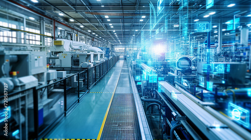 Automation, cloud technologies, and artificial intelligence converge in modern manufacturing. Efficiency and innovation unite in the pursuit of progress. Industry 4.0 concept © sandsun