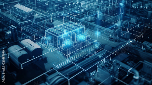 Automation, cloud technologies, and artificial intelligence converge in modern manufacturing. Efficiency and innovation unite in the pursuit of progress. Industry 4.0 concept
