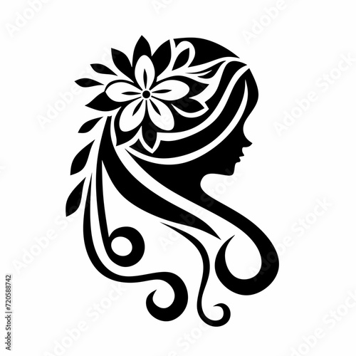vector illustration of a beautiful woman. Female silhouette. Great for the logo of the beauty product