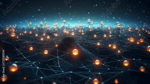Abstract background of future network technology and network connections