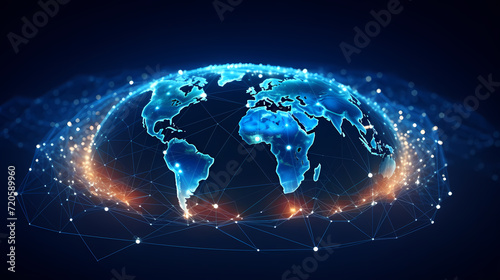 Abstract background of future network technology and network connections