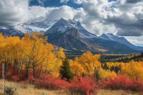 Panorama mountain autumn landscape