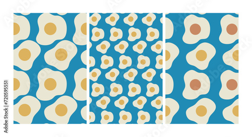 Fried egg abstract organic shape pattern seamless. Hand drawn pattern. Trendy modern Texture printable for wallpaper, cloth, fabric and textile, cover book, table cloth, bag, wrapping paper, pillow.