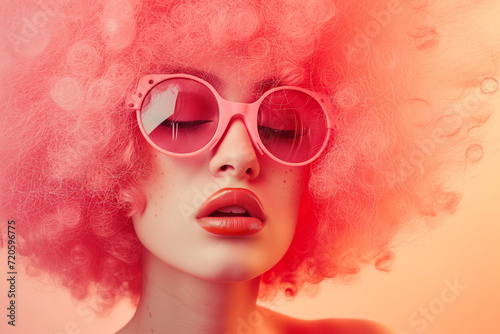 Coral Cloud  Surreal Beauty with Voluminous Pink Curls  Fashion Fantasy