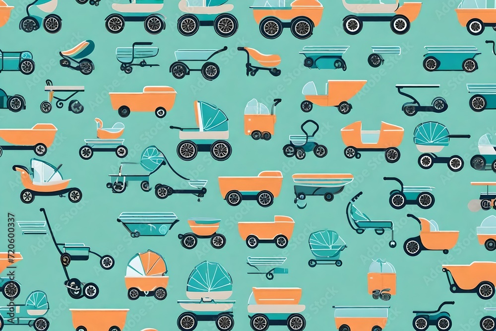 Seamless pattern with cars and kids toys on light background. Seamless pattern with cars and kids toys on light background.